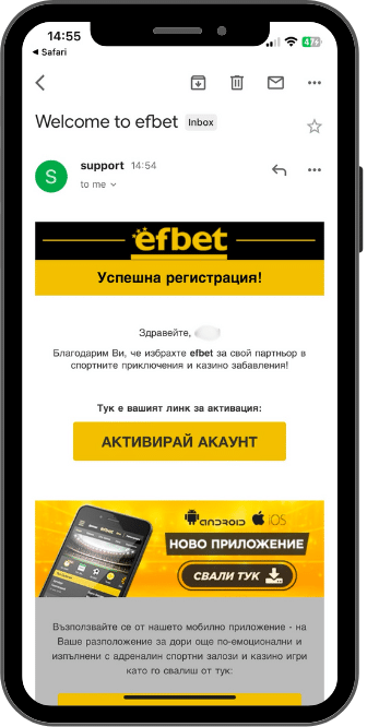 процеса на верификация на Efbet