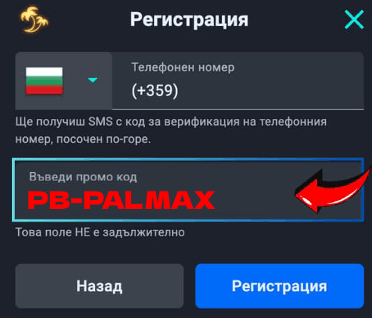 Palms Bet промо код PB-PALMAX